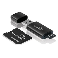 Kit 3 em 1 Pendrive Micro SD 8GB, Adaptador e Leitor de Cartão MC058 - Multilaser